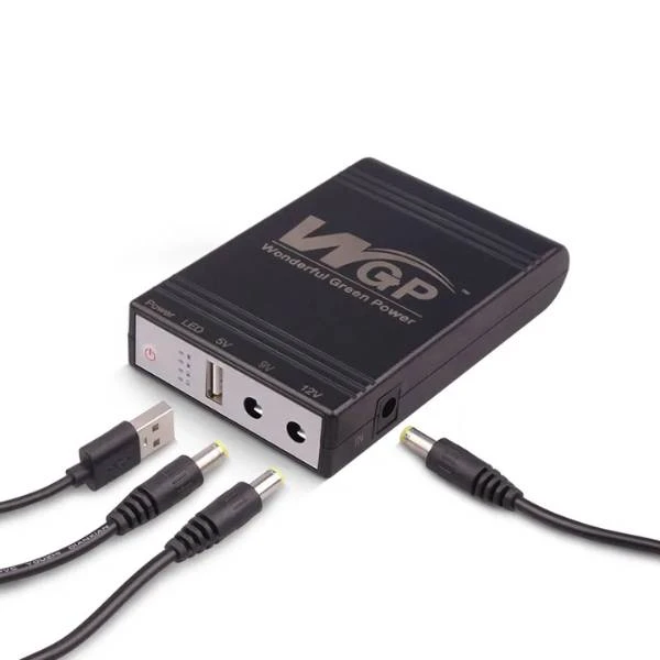 WGP Mini UPS- Router + ONU Backup Up To 10 Hours (5V, 9V, 12V Output) -Capacity 10400mAh